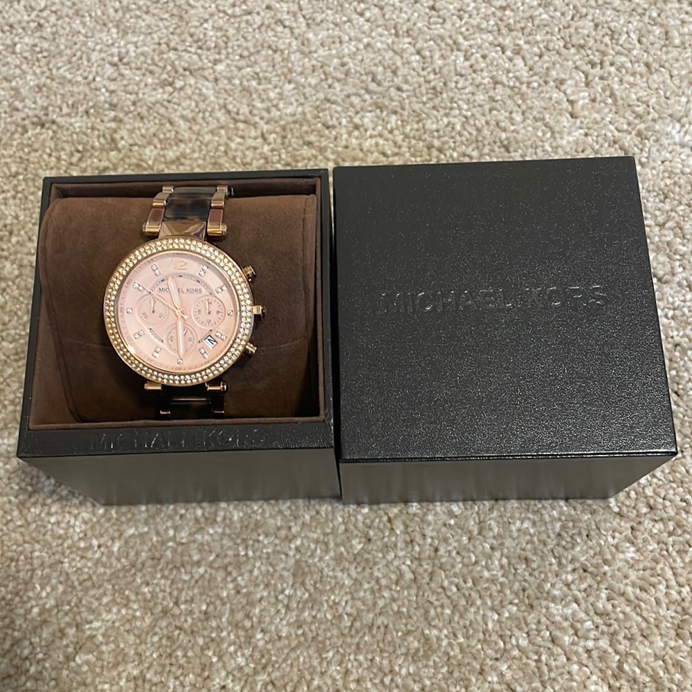 Michael Kors tortoise shell watch